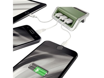 Oplader Power Leitz Style t/ mobile enheder 3-port Celadon grøn